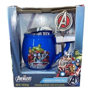Marvel Avengers Assemble Blue Cocoa & Mug Set with Logo Spoon